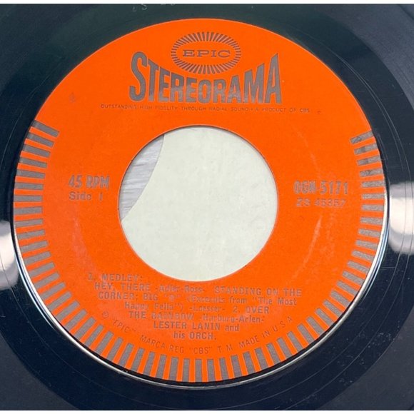 Lester Lanin and His Orchestra EP 45 Over the Rainbow Medley Epic Stereorama - Picture 1 of 4